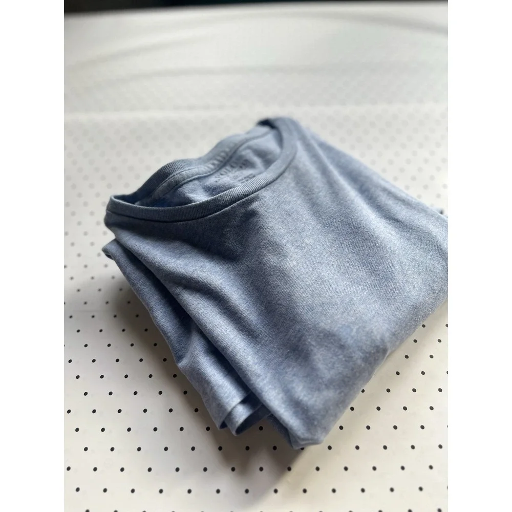 Polo Ralph Lauren Long Sleeve Tee Mens Small Blue Pony Logo Heathered Cotton